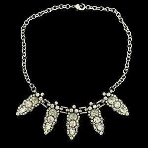 Rhinestone Silver Tone Necklace /Choker
